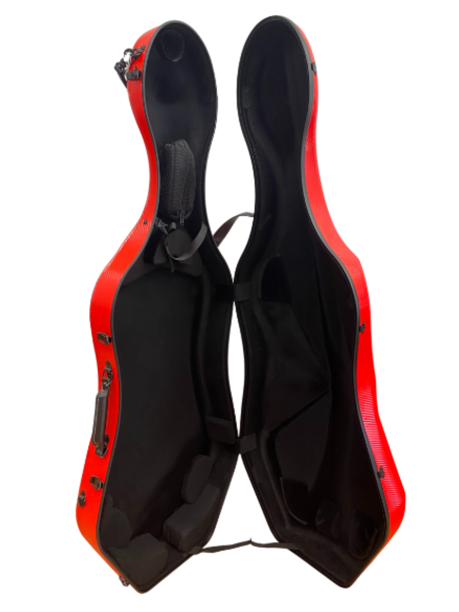Anderson cello case red front inside